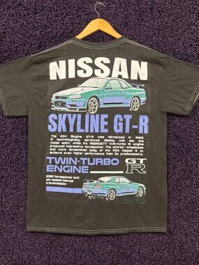 Nissan R34 Skyline GTR Twin Turbo Street Racing T-Shirt M